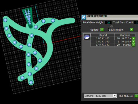 Diamond-Accented Abstract Gold Pendant Modello di stampa 3D