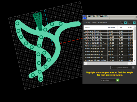 Diamond-Accented Abstract Gold Pendant Modello di stampa 3D