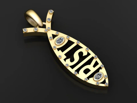 Кулон Risen Fish 3D Принт Модель