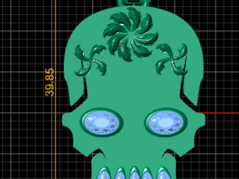 Diamond Skull Pendant Modello di stampa 3D