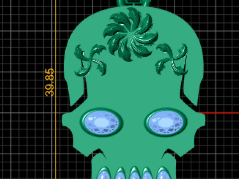 Diamond Skull Pendant 3D Print Model