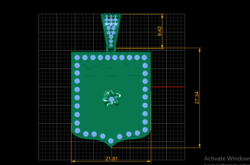 Racing Shield Pendant 3D Print Model .c4d .max .obj .3ds .fbx .stl .blend 