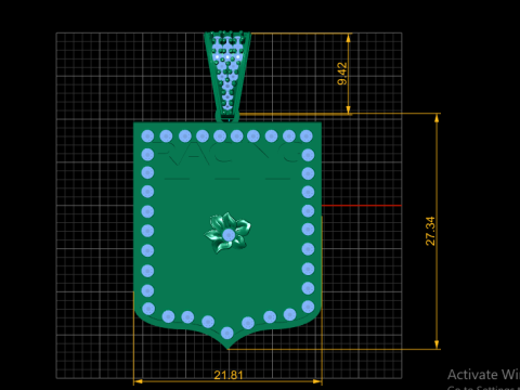 Racing Shield Pendant 3D Print Model