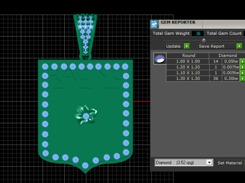 レーシングシールドペンダント 3Dプリントモデル