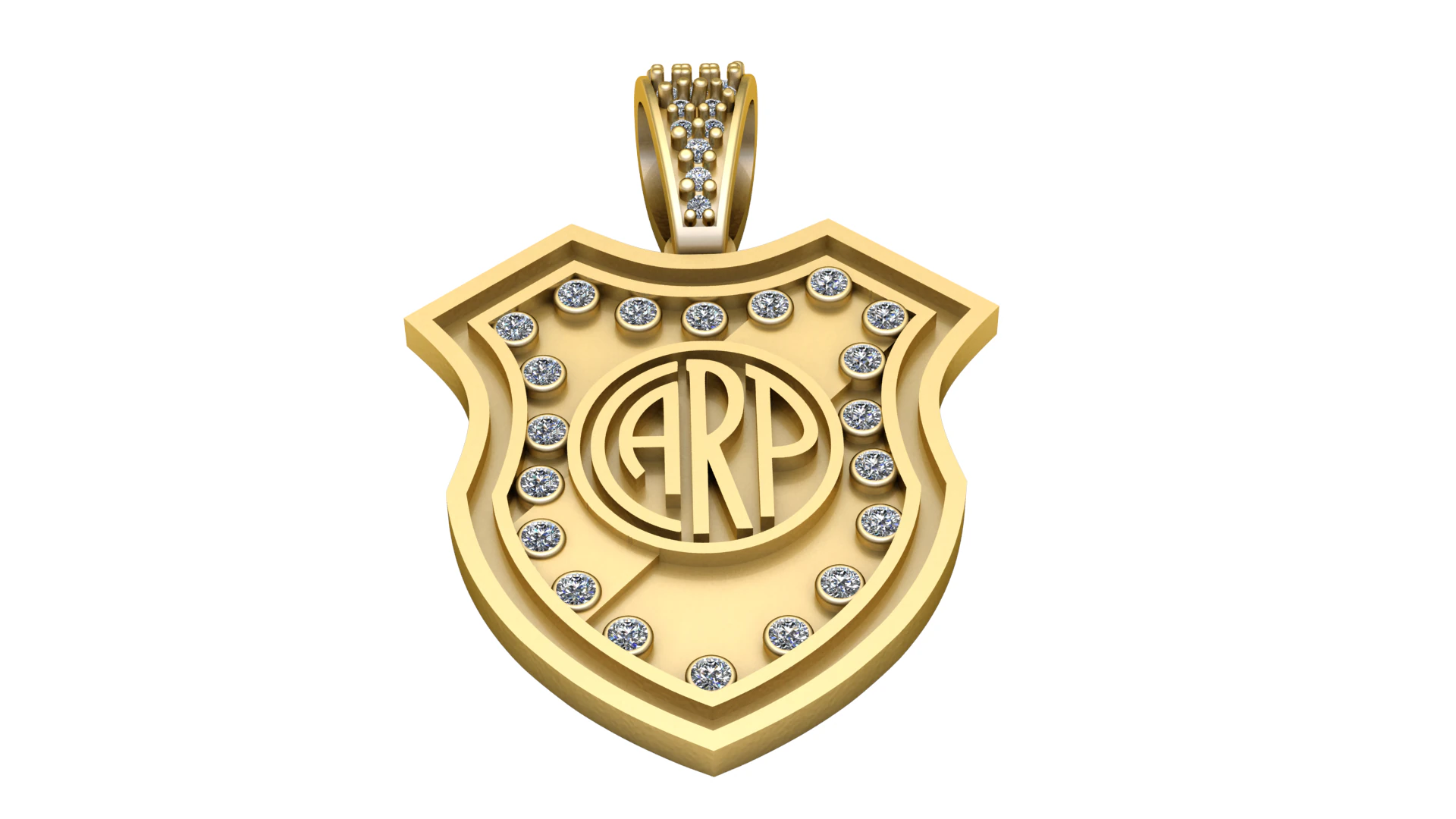 Custom Shield Pendant 3D Print Model .c4d .max .obj .3ds .fbx .stl .blend