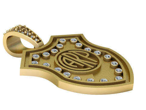 Custom Shield Pendant 3D Print Model