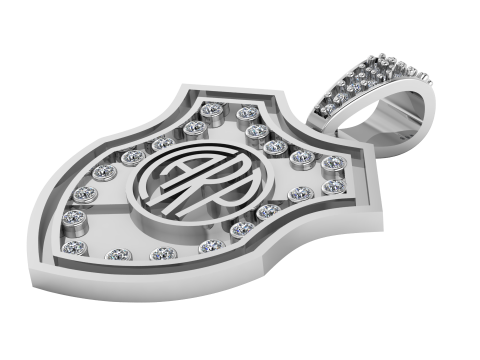 Custom Shield Pendant 3D Print Model