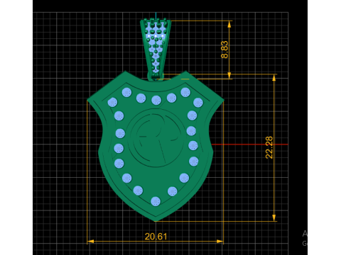 Custom Shield Pendant 3D Print Model