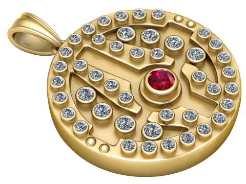 Labyrinth Circle Pendant 3D Принт Модель