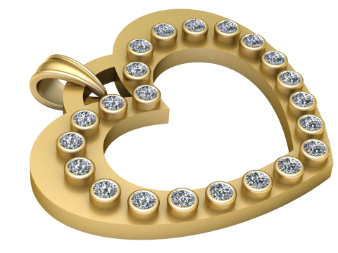 Diamond Heart Pendant 3D Принт Модель