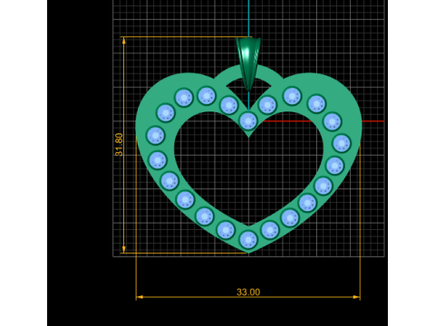 Diamond Heart Pendant 3D Принт Модель