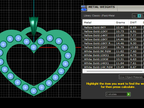 Diamond Heart Pendant 3D Print Model