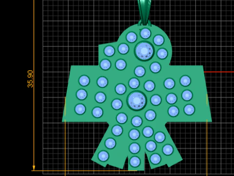 Ciondolo croce geometrica con diamanti Modello di stampa 3D