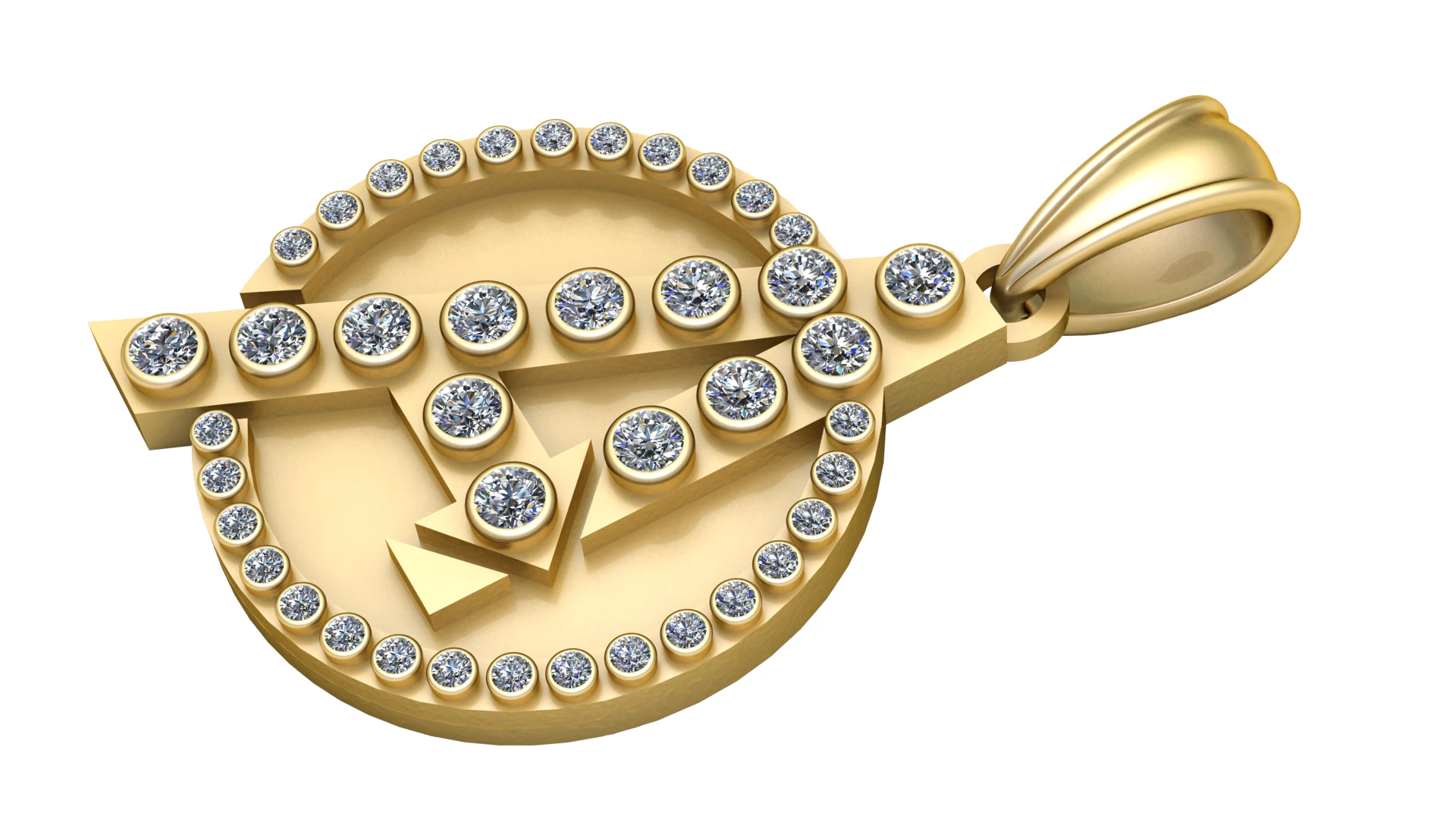 Avengers-Inspired Diamond Pendant 3D Print Model .c4d .max .obj .3ds .fbx .stl .blend