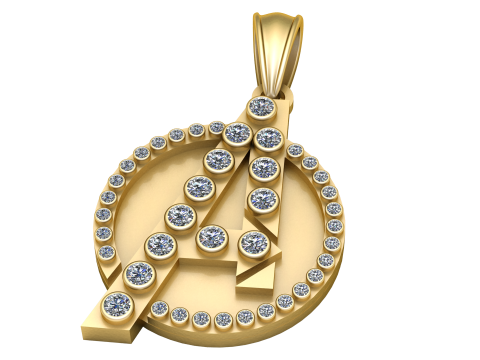 Avengers-Inspired Diamond Pendant 3D प्रिंट मॉडल