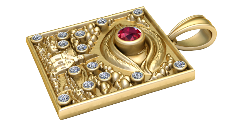 Mystic Ruby Eye Pendant 3D 프린트 모델 .c4d .max .obj .3ds .fbx .stl .blend