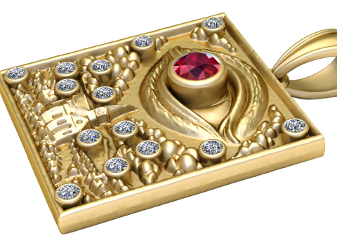 Mystic Ruby Eye Pendant 3D Print Model