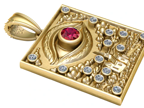 Mystic Ruby Eye Pendant 3D Print Model