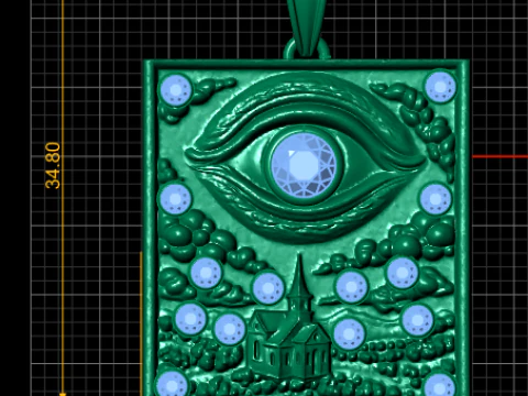 Mystic Ruby Eye Pendant 3D Print Model