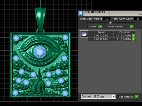 Mystic Ruby Eye Pendant 3D 프린트 모델