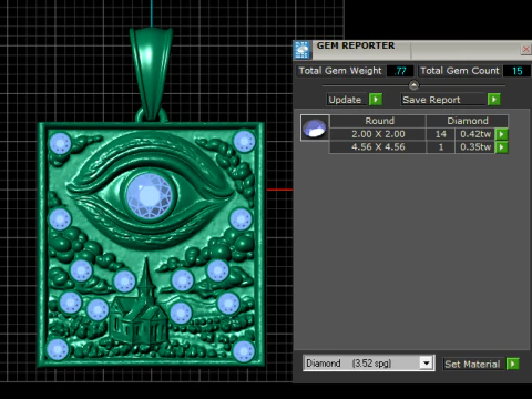 Mystic Ruby Eye Pendant 3D Print Model