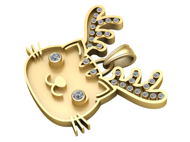 Reindeer Charm Pendant 3D Print Model .c4d .max .obj .3ds .fbx .stl .blend