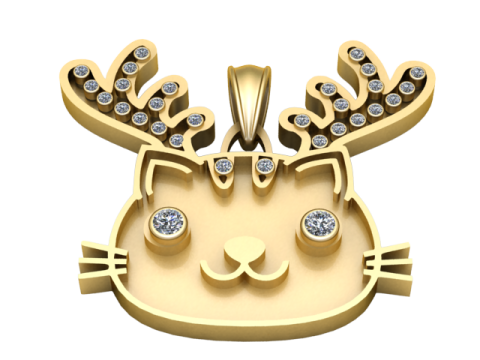Reindeer Charm Pendant 3D Print Model