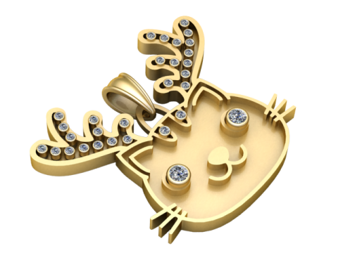 Reindeer Charm Pendant 3D Print Model