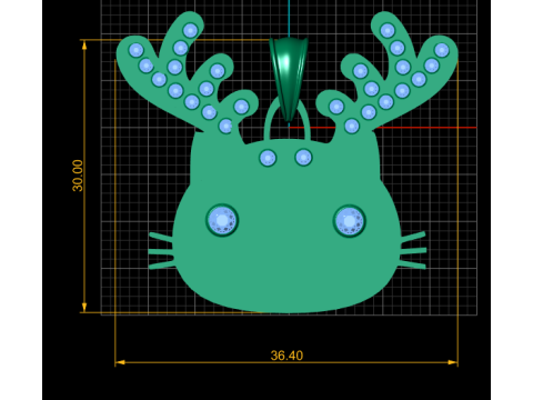 Reindeer Charm Pendant 3D Print Model