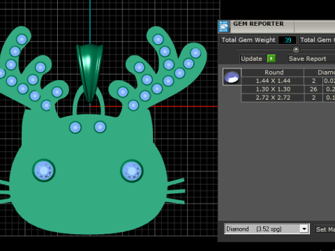 Reindeer Charm Pendant 3D Print Model
