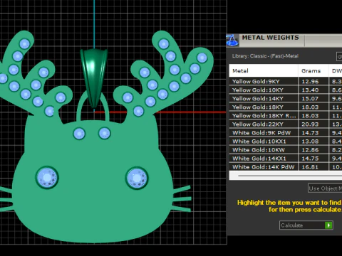 Reindeer Charm Pendant 3D Print Model
