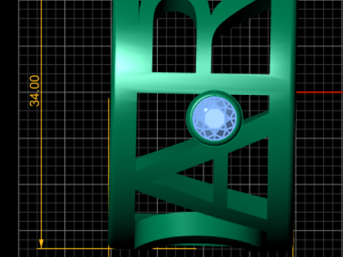 Custom Initial Gold Ring 3D 打印模型