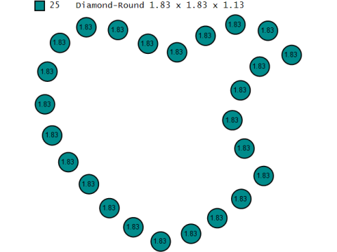 Diamond Love Heart Pendant 3D Print Model