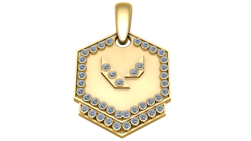 Hexa Sapphire Emblem Pendant 3D Model .c4d .max .obj .3ds .fbx .stl .blend 