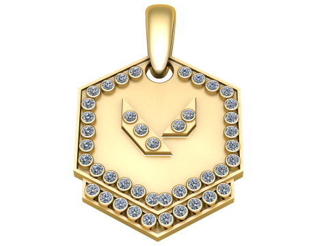 Hexa Sapphire Emblem Pendant 3D Model