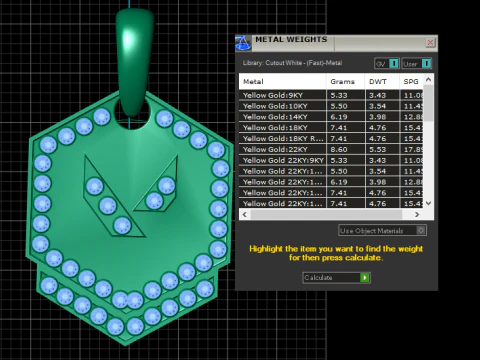 Hexa Sapphire Emblem Pendant 3D Model
