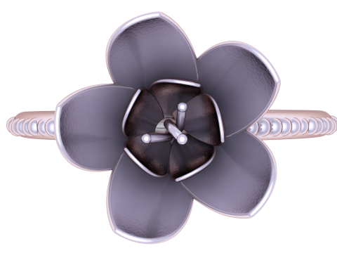 Golden Lotus Bloom Ring Modello 3D