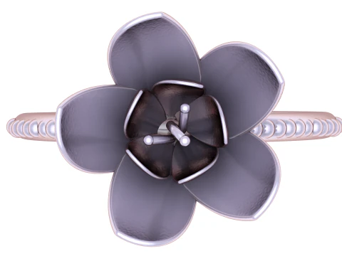 Golden Lotus Bloom Ring 3D Model