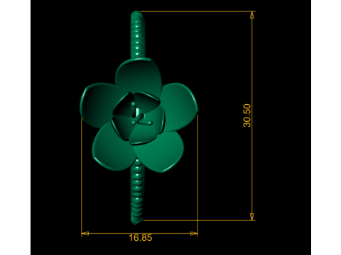 Golden Lotus Bloom Ring Modello 3D
