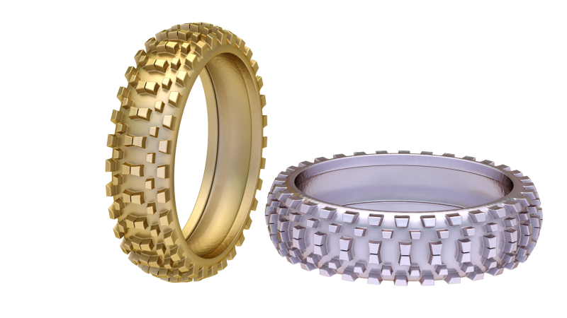 Golden Gear Edge Ring Model 3D .c4d .max .obj .3ds .fbx .stl .blend 