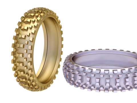 Golden Gear Edge Ring 3D Model