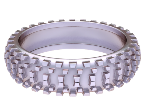 Golden Gear Edge Ring Model 3D