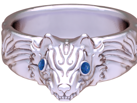 Golden Dragon Eye Ring Modèle 3D