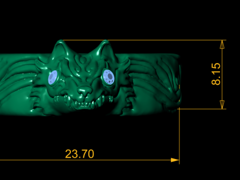 Golden Dragon Eye Ring Modèle 3D