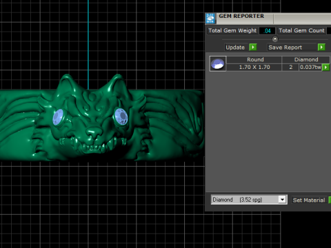 Golden Dragon Eye Ring Modèle 3D