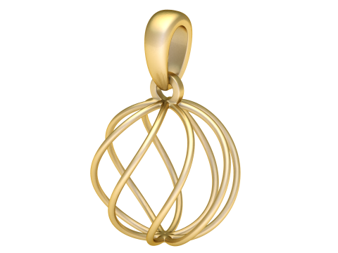 Golden Orb Cage Pendant 3D Model