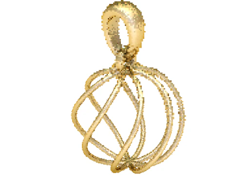Golden Orb Cage Pendant 3D Model