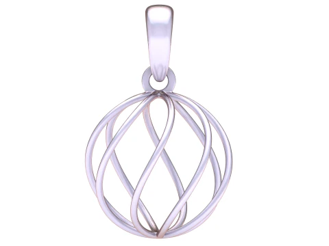 Golden Orb Cage Pendant 3D Model