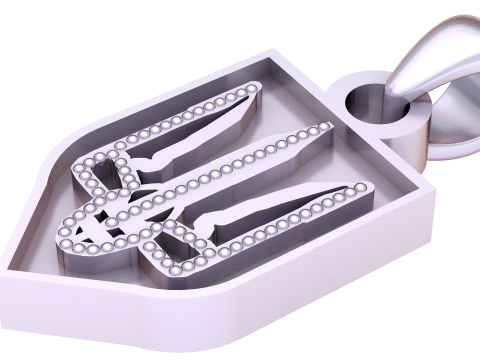 ゴールデントライデントエンブレムペンダント 3Dモデル