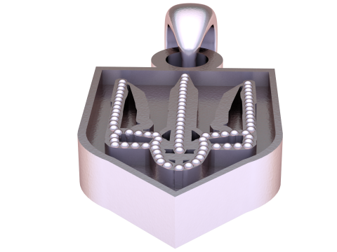 ゴールデントライデントエンブレムペンダント 3Dモデル